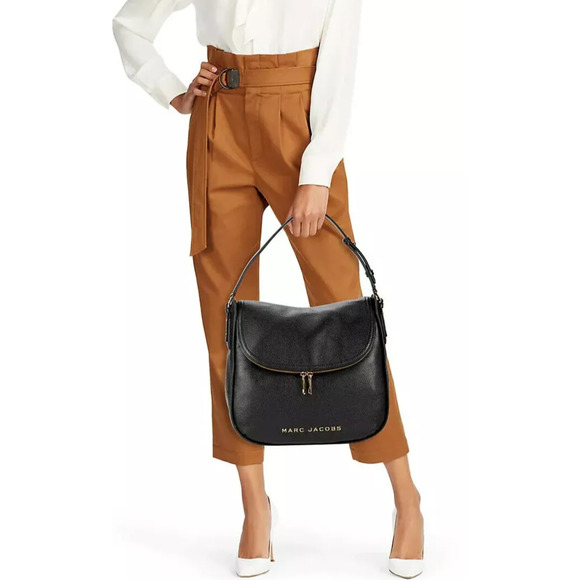 Marc Jacobs The Groove Black Pebbled Leather Flap Closure Hobo Shoulder Bag - Picture 2 of 16